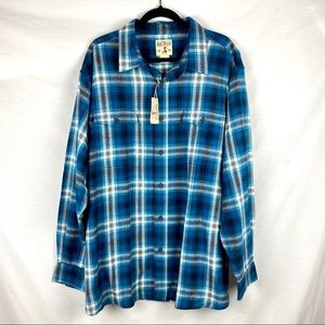 Red Head Brand Men’s Blue Flannel Button Up 2XL